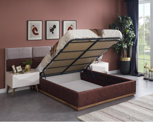 Moderne Schlafzimmermöbel Komplett Einrichtung Design Bett 2x Nachttische
