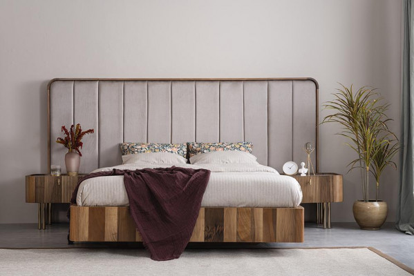 Schlafzimmer Set Doppel Bet Moderne 2x Nachttische Luxus Kommode mit Spiegel