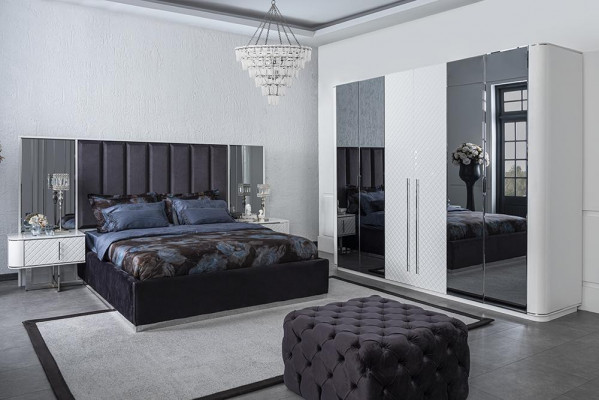 Schlafzimmer Komplett Luxus Moderne Bet 2x Nachttische Luxus Kleiderschrank