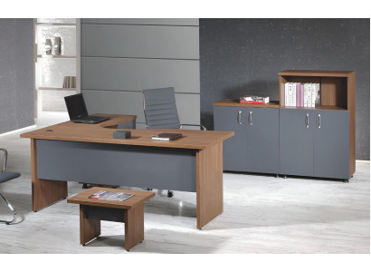 Komplettbüro Eckbürotisch Büromöbel 4tlg Holz Set Grau Computermöbel