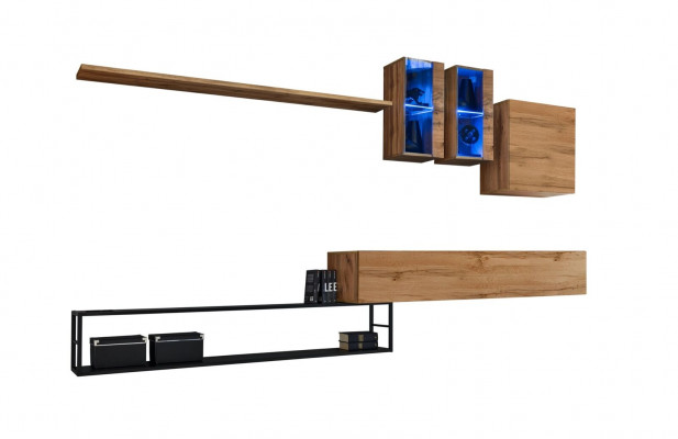 Wohnwand Braun Designer Sideboard TV-Ständer Einrichtung Luxus Komplette Neu