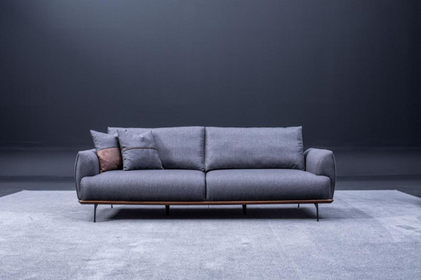 Sofagarnitur Dreisitzer Sessel Set Design Modern Polstersofa Textil