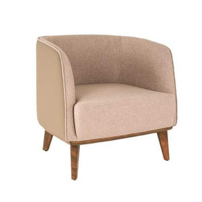 Beiger Sessel Polster Wohnzimmer Einsitzer Designer Lounge Relaxsessel