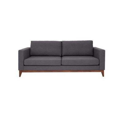Grauer Zweisitzer Designer 2-Sitzer Couch Wohnzimmer Textil Polstersofa