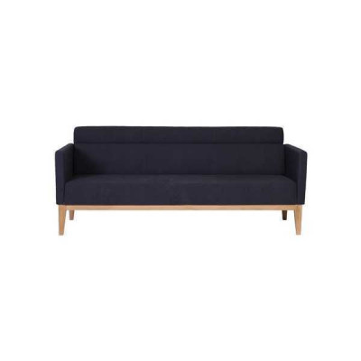 Schwarzer Dreisitzer Luxus 3-Sitzer Couch Designer Polstersofa Holzfüße