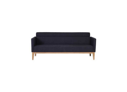 Schwarzer Dreisitzer Luxus 3-Sitzer Couch Designer Polstersofa Holzfüße