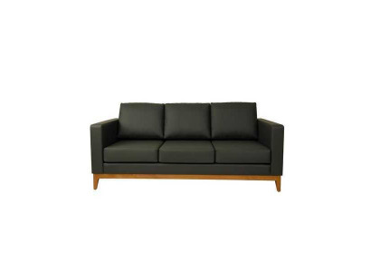 Schwarzes Büro Sofa Designer 3-Sitzer Couch Wohnzimmer 3-er Polstersofa