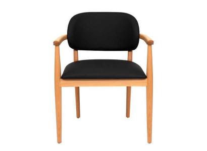 Schwarzer Lehnstuhl Designer Esszimmerstuhl Luxus Einsitzer Holzmöbel