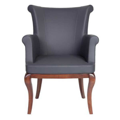 Grauer Designer Stuhl Lehnsstuhl Polsterstühle Luxus Esszimmer Sessel