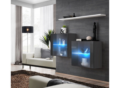 Luxus Möbel Wohnzimmer Komplett Wohnwand Holz Einrichtung Wandschrank Wand Regal