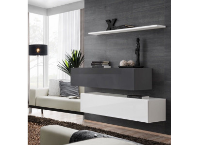 2x Schränke Wohnwand Set Luxus Design Einrichtung Wandregal Holzmöbel Wohnzimmer