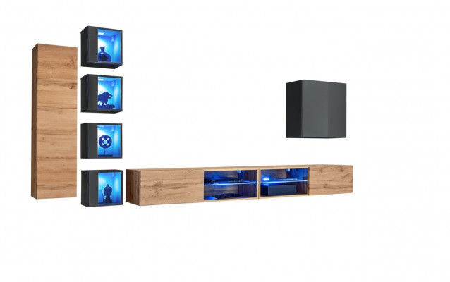Set Wohnwand 320 cm Wandschrank TV-Ständer Modern Sideboard Wohnzimmermöbel