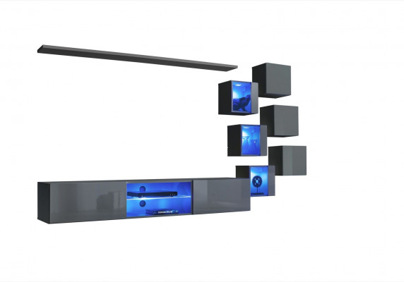 Luxus Möbel Set 8tlg Wohnwand Wand Regal 6x Wandschrank Neu Einrichtung