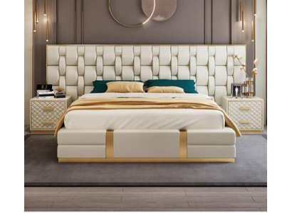 Bett Polster Design Luxus Doppel Hotel Betten beige Luxus Hotel Neu