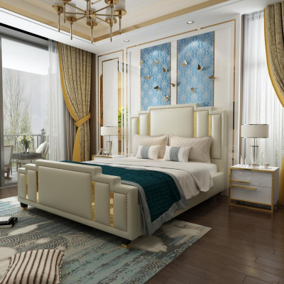 Leder Bett Polster Design Luxus Doppel Hotel Schlaf Zimmer Betten