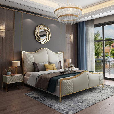 Schlafzimmer Set Designer Luxus Gruppe Garnitur Bett 2x Nachttisch 3 tlg Neu