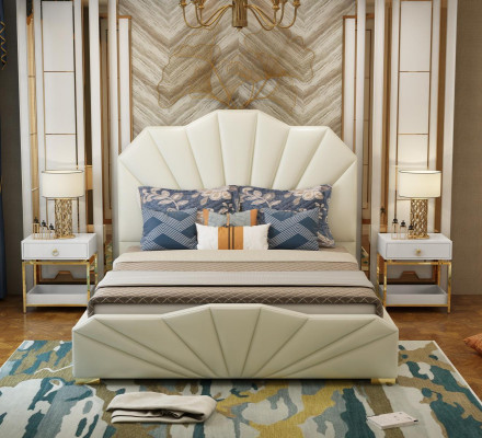 Design Leder Betten Hotel Doppel Bett Schlafzimmer Möbel Einrichtung