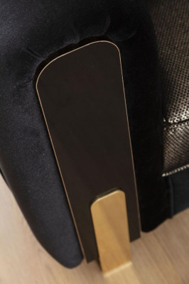 Schwarzer Sessel Ohrensessel Luxus Design Wohnzimmer Einsitzer Modern