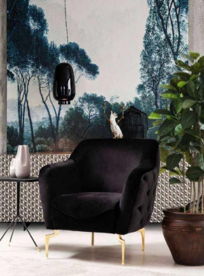 Moderne Möbel Luxus Chesterfield Sessel Cocktailsessel Edelstahlmöbel