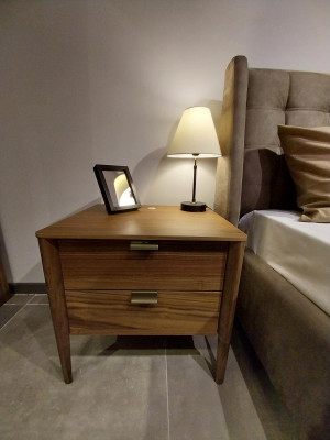 Designer Schlafzimmer Set Luxus Bett 2x Nachttisch Holz Komplett neu 3 tlg.