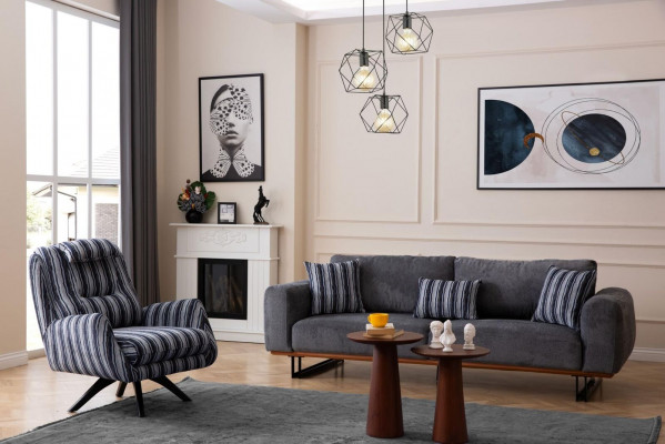 Modern Wohnzimmer Set 2tlg. Luxus Sofagarnitur 3+1 Sitzer Couchen Möbel