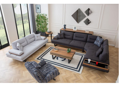 Stilvoll Set Wohnzimmer Moderner Sofagarnitur Eckgarnitur 3tlg Couchen