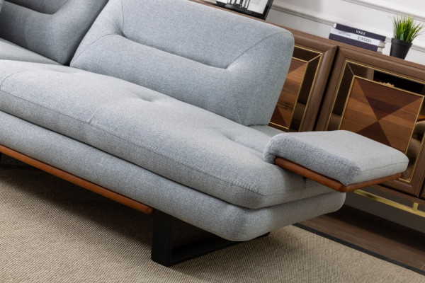 Modern Sofagarnitur 3+1 Sitzer Wohnzimmer Luxus Grau Couchgarnitur Sets