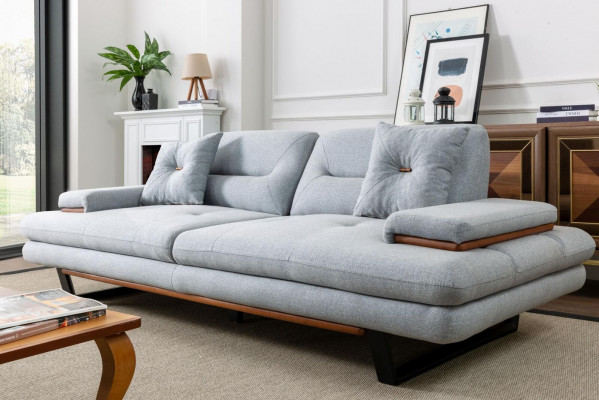 Modern Möbel Wohnzimmer Sofa 3 Sitzer grau xxl big Designer 238cm Möbel
