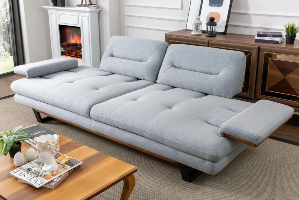 Modern Möbel Wohnzimmer Sofa 3 Sitzer grau xxl big Designer 238cm Möbel
