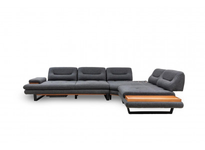 Designer Ecksofa L-form Luxus Grau Möbel für Wohnzimmer Wohnlandschaft