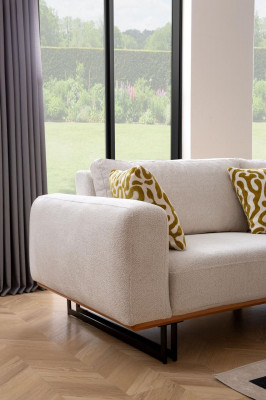 Designer Wohnzimmer Set 3tlg. Sofa 4 + 1 Sitz Ecksofa L-form Modern