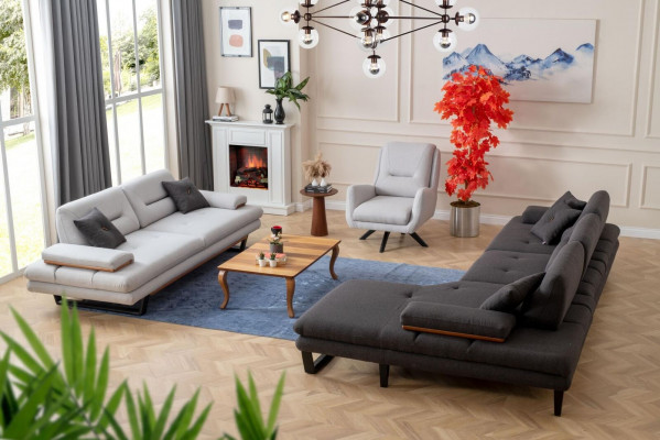 Modern Sofagarnitur 3 + 1 Sitzer und Ecksofa L-form Designer Möbel neu