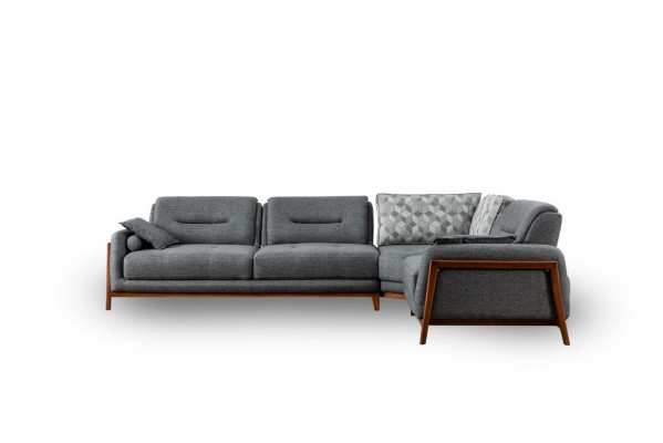 Designer Ecksofa L-form Luxus Polster Textil Wohnlandschaft Möbel im Wohnzimmer