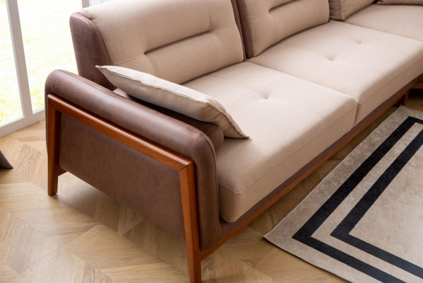 Luxus 3 tlg Wohnzimmer Set Ecksofa L-form 3 Sitzer Relax Sessel Möbel