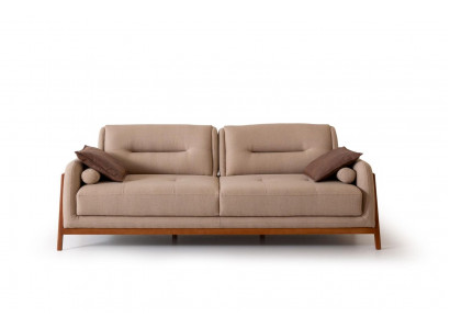 Designer Sofa 3 Sitzer Luxus Polster Braun Couch Wohnzimmer Möbel
