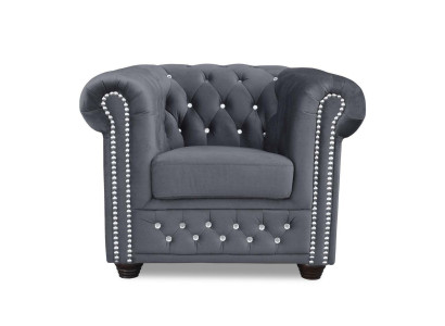 Couchen Chesterfield Sessel Fernseh Couch 1 Sitzer Sofa Textil Stoff Polster Neu