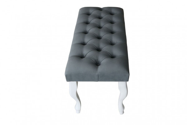 Chesterfield Sitz Polster Bank Polster Sitz Bank Textil Stoff Holz Stil Hocker