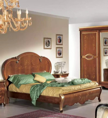 Komplettes Schlafzimmer Set Bett 2x Nachttische Kleiderschrank Kommode