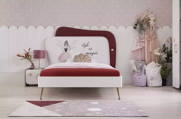 Weißes Kinderbett Mädchenbett Holz Möbel Nachttisch Möbel Set Set 2tlg