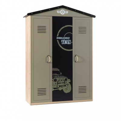 Kleiderschrank Holzschrank Luxus Schrank Möbel Holz 3 türig 0Design Grün