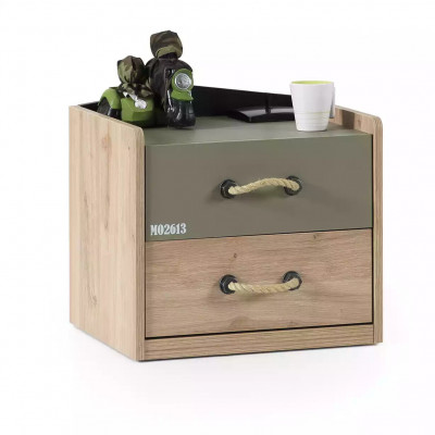 Komplette Kindermöbel Kinderbett Bett Holz Grün Set 2tlg Nachttisch