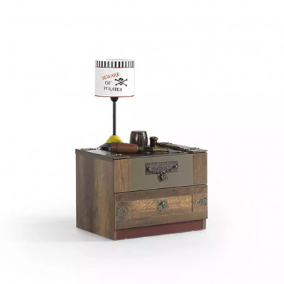 Pirat Funktionsbett Kinderbett Braun Holz Set Nachttisch Betten Bett