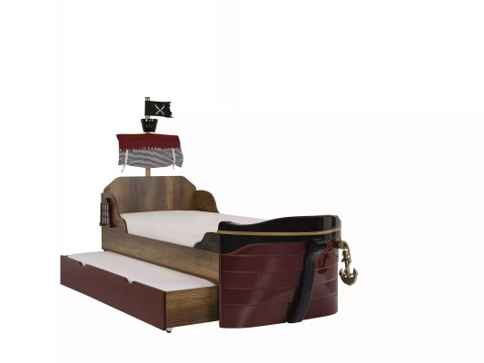 Pirat Funktionsbett Kinderbett Braun Holz Set Nachttisch Betten Bett