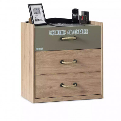 Garnitur Bett Kindermöbel Kinderzimmer Grün Bettrahmen 3tlg Holz Set