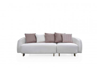 Moderne Dreisitzer Sofa 3 Sitzer Stoffsofa Polstersofa Weiß Sofas Neu