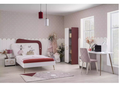 Moderne Kinderzimmer Garnitur Holz Möbel Kinderbett Schreibtisch Regal