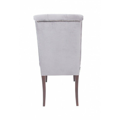 Exklusiver Grauer Chesterfield Stuhl Luxuriöser Einsitzer Designer Esszimmer Stühle