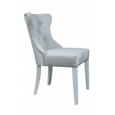 Grauer Polster Chesterfield Stuhl Designer Einitzer Lehnstühle Esszimmermöbel