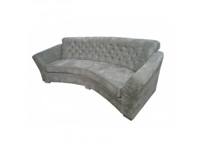 Dreisitzer Halb Runde Couch Chesterfield Polster Sofa Couchen Beige