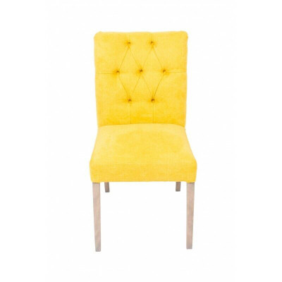 Moderne Designer Chesterfield Stühle Gelber Stuhl-Set Stilvolle Polsterstühle x10 tlg. 